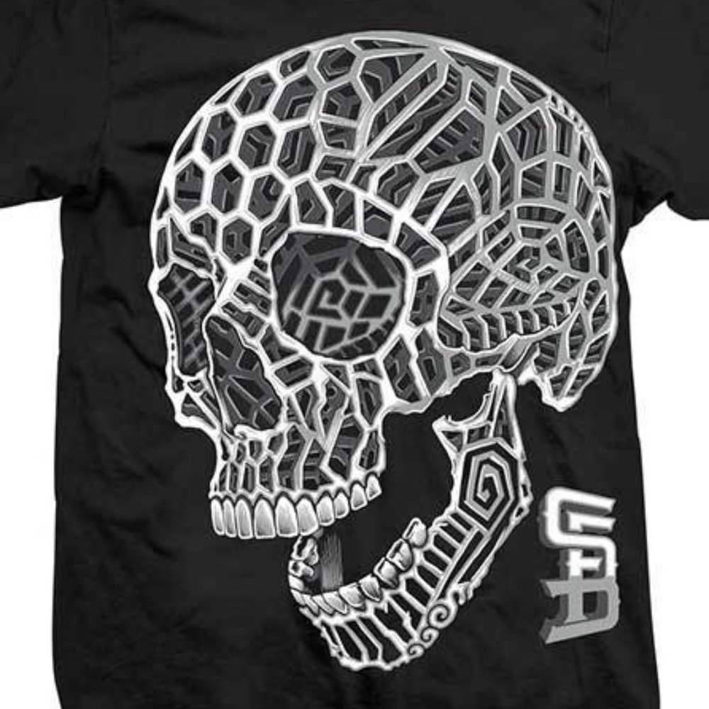 Men's 3D Skull Tee by Steadfast Brand Gray